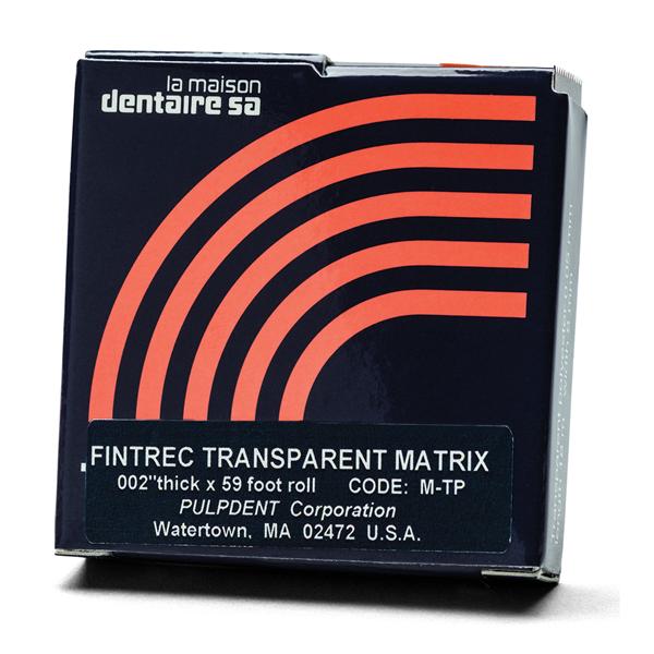 Pulpdent M-TP Fintrec Transparent Matrix Strips Extra Thin .002” / .05mm 59 Feet Roll Pulpdent M-TP Fintrec Transparent Matrix Strips Extra Thin .002” / .05mm 59 Feet Roll